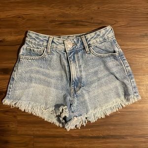 light denim cut off shorts